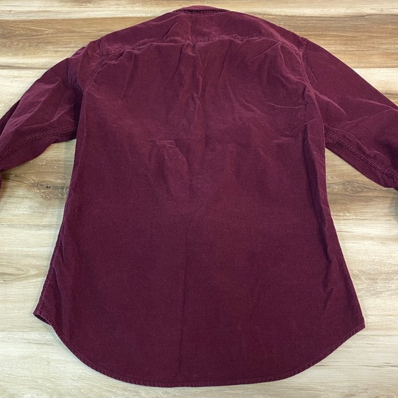 Club Monaco Burgundy Corduroy Shirt Mens Small Long Sleeve Cotton - Picture 7 of 7